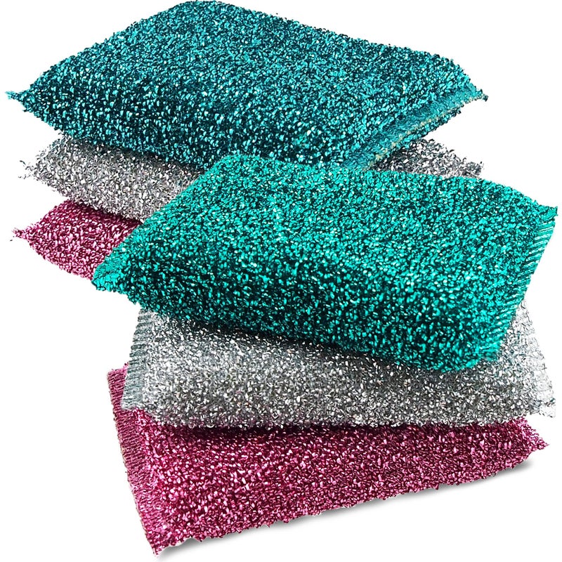The Crown Choice Dish Sponges for Kitchen (6 Pcs Pack) - Non Scratch Scrubbers for Cleaning Dishes - Reusable Dish Sponge Scrub Pads for Dishwashing & Washing - Household Scrubber Supplies & Tool for Pots, Pans, Sink - Image 1